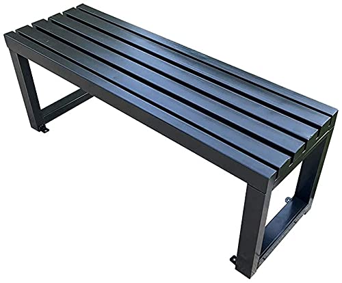 WZYPZFCL Bench Park Bench Outdoor, Terrace Park Garden Bench Bench,Outdoor 2-3 Seat Bench Metal Lounge Chair,Furniture Weather-Resistant Porch Chair (Black Backrest 59") (White (Black Backrest 39")