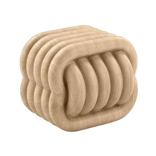 Tov Furniture Love Knot Faux Travertine Indoor/Outdoor Accent Stool