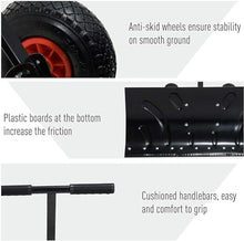 Snow Shovel Winter Wheel Snow Pusher.Heavy Duty Rolling Snow Plow Shovels W/Adjustable Handle,Snow Removal Tool for Road Garden
