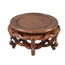 WOAITIANTIAN Vase Stand Round with Foot Wood Carving Pedestal Flowerpot Aquarium Ornamental Base(X-Large)