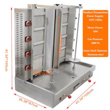 WYDDDARY Commercial Gas Shawarma Grill Machine 2800Pa 2-Station Auto-rotate