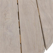 Kosas Home Dawn 31.5" Round Teak Wood Outdoor Coffee Table in Matte Gray