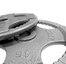 Body-Solid (OST355) Olympic Quad Grip Design Weight Plate Set - Chrome, Gray