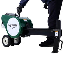 10 Ton Electric Log Splitter, Double Flywheel Log Splitter, 110V 60HZ 2HP 16A, Electric Wood Splitter With Mobile Wheels