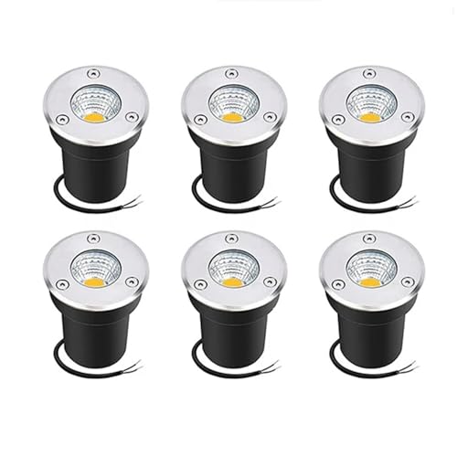 FANLIKIKI Spot Lights,6PCS LED Beam Spotlight, AC85-265V COB Garden Landscape Lights, Recessed Buried Lights, for Outdoor Park Driveway Underground Lighting(White,25W)