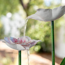 XBrand 39-Inch Freestanding Sculptural Metal Multi-Tier Flower Water Fountain with LED Lights, Multicolored
