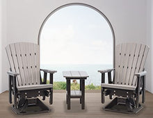 EcOasis Grand Lake Amish Crafted Poly Outdoor Adirondack Swivel Glider Dark Gray on Black