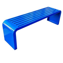 Vttui Outdoor Bench, U-Shaped Backless Slatted Metal 100