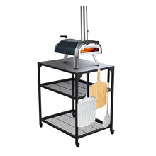 ooni Medium Modular Outdoor Table - 31x22x35 Inch Stainless Steel Pizza Oven Stand, Barbecue Cart, Outdoor Pizza Station
