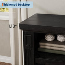 Homhougo Fireplace TV Stand for 80", Farmhouse Wood Entertainment Center
