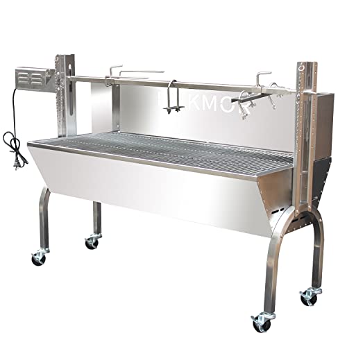 62"Rotisserie Spit Roaster Stainless Steel 150LB Capacity 30W Motor