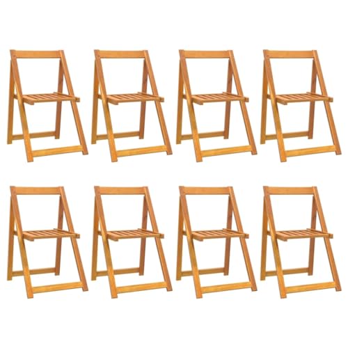 GHVBNMF Solid Acacia Wood Folding Garden Chairs, Set of 8