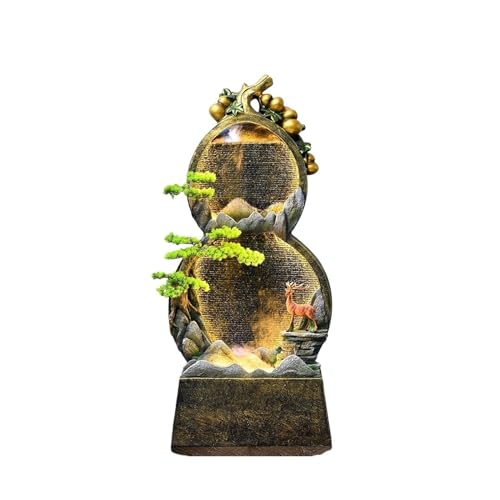 GRFIT Garden Water Fountain Living Room Gourd Water Circulation Floor Rockery, Office Chinese Fountain, Outdoor Decoration Outdoor Freestanding Fountains (Color : 8)