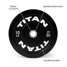 Titan Fitness Economy Olympic Bumper Plates 230 LB Set Rubber with Steel Insert Black