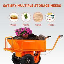 Coolpleasant Electric Wheelbarrow,400kg Capacity Heavy Duty Garden Cart with All Terrain Wheels,1500W Super Powerful Motor 48V&20AH Powered,for Garden Camping Outdoor Lawn Yard Farm Ranch