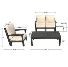 Highwood Bespoke Deep Seating Loveseat, Chair & Conversation Table Cobalt Blue / Coastal Teak