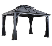 Sojag Outdoor 12' x 16' Mykonos Double Roof Hardtop Gazebo Dark Grey