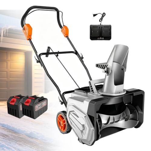Battery Snow Thrower, 18 in Brushless Snow Blower Driveways