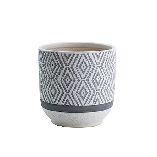 iumLeap Outdoor Indoor Garden Plant Pots European-Style Living Room Ceramic Flowerpot Home Simple White Special Large-Caliber Vase Plant Container Accessories