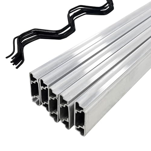 Aetherion 6.6ft Greenhouse Wiggle Wire and U-Channel, 10/20 Pack PVC Coated Spring Wire & Aluminum Lock Channel Bundle for Greenhouse Plastic Cover Or Sunshade Fabric Accessories Installation 20