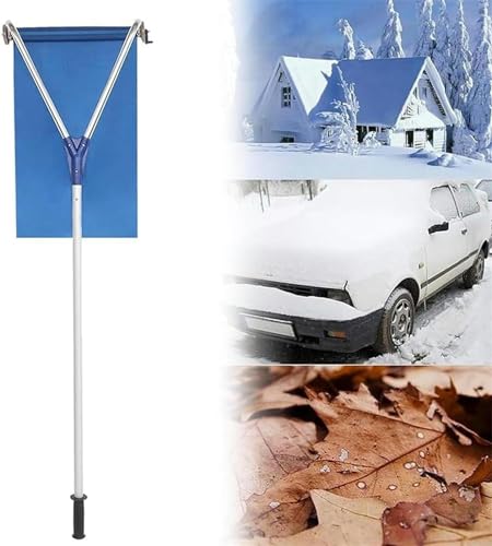 JYXYXSCP Snow Shovel Snow Roof Rake,21 FT Adjustable Aluminum Roof Snow Removal Tools,w/Wheels & Oxford Slide, Extendable Anti-Slip Handle, w/3-Inch Hub