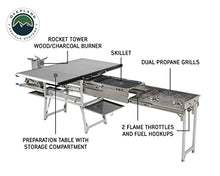 Overland Vehicle Systems Komodo Camp Kitchen - Dual Grill, Skillet, Folding Shelves, and Rocket Tower - Marine Grade Stainless Steel and Aircraft Grade Aluminum Construction