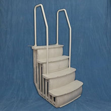 Main Access Easy Entry Steps with Dual Handrails for 48-54 Inch Above Ground Swimming Pools with Deck/Platform, Taupe