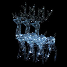 MNISDFL LED Acrylic Reindeer Christmas Decoration Set of 3 Cool White Large Figures with Color Changing Lights for Indoor Outdoor Holiday Display