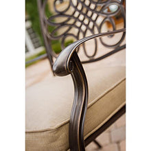 Hanover Traditions 9 Piece Outdoor Dining Set with Extra-Long Glass-Top Table Tan