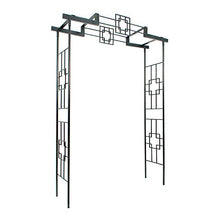 Achla Squares Arbor II Garden Arch Graphite