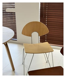 OUTIFUOSSR Ancient Wooden Household Dining Chair with Simple Backrest, Retro-Style Living Room Lounge(Walnut)