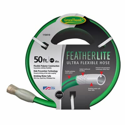 5/8" x 50' Foot Featherlite Ultra Flexible Anti Kink Garden Hose - Pack of (5)
