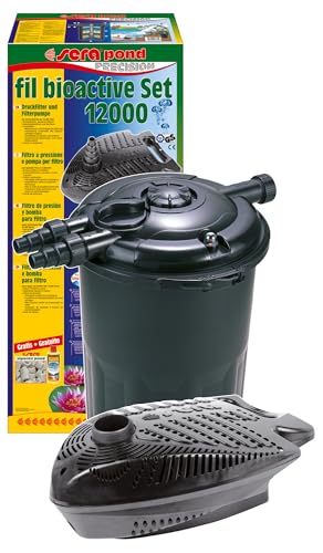 sera Pond fil bioactive Set 12000, pressure filter set for ponds up to 12,000 l, powerful, low noise and maintenance-friendly for clear pond water
