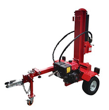 60 Ton, 15HP Hydraulic Gasoline Powered Log Wood Splitter Cutter Machine, with Electric Start and Battery, 18GPM 2 Stage Pump and Straight Wedge