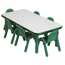 Angeles Baseline Preschool Rectangular Table & Chair Set Solid Green