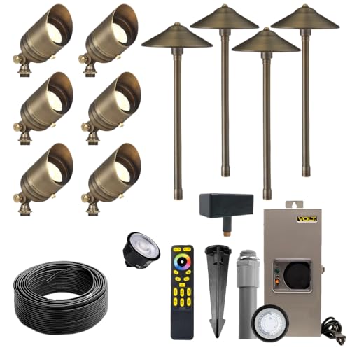 VOLT 12V RGBCW LED Landscape Lighting Kit (6 Spotlights, 4 Path Lights)