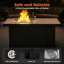 BALI OUTDOORS 42inch Propane Fire Pit Patio Outdoor Fire Pit Table Large