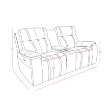 Global Furniture U8880 Leather Power Reclining Loveseat w/Cooler in Black