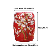 ECOLFE Garden Stool, Hand-Painted Floral Ceramic Drum Stools, Garden Decorative Stools, Household Stools, Portable Tables, Living Room Decorations, for Indoor and Outdoor Use
