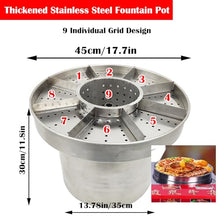 EQCOTWEA Stainless Steel Liquefied Gas Commercial Food Cart, 9-in-1 Fountain Hot Pot Snack Cooker with 4 Spice Boxes & 1 Condiment Basin, Mobile Street Vendor Trailer for Cooking Beef Pork Meat