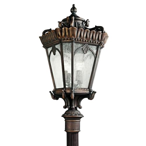 Bailey Street Home 4 Light Outdoor Post Lantern 37.5" Tall Londonderry Finish Clear