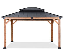 ABCCANOPY Wood Gazebo 11x13 Black - Outdoor Patio Wooden Gazebo with Hardtop Metal Double Roof