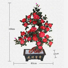 YXIANG56Q Fake Plants Artificial Bonsai Tree Lifelike Faux Potted Plant Jade Flower Ornament Bonsai Tree