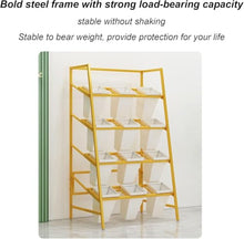 LLHBBSHYYDM 4-Tier Mobile Flower Display Stand with Wheels, Heavy Duty Metal Plant Cart for Florist Shop Garden(Gold shelf+5 layers 15 barrels)