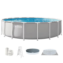INTEX Prism Frame 18ft x 48in Round Above Ground Swimming Pool Set w/Pump