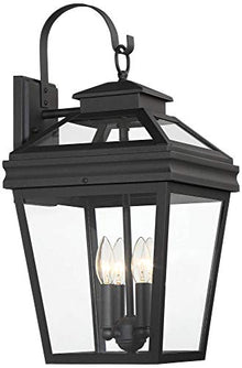 Stratton Street 22" Black Traditional Outdoor Lantern Wall Light Fixture