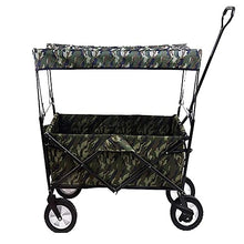 Handcart, Trolley Collapsible Folding Wagon Cart, Utility Garden Cart Collapsible Outdoor Trolley with Sun/Rain Shade,80 Kg /176 Pounds Capacity,Push Bar for Shopping, Beach, Lawn, Sports/a