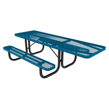 COATEDOUTDOORFURNITURE 8Ft Rect Picnic Table, Expanded, Light Blue
