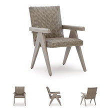 Signature Design by Ashley Haven Retreat Outdoor Arm Chair (Set of 2), All-Weather Resin Wicker, Rust-Resistant Aluminum Frame & Quick-Dry Foam Cushion, Casual Patio Dining Seating, Beige/Brown