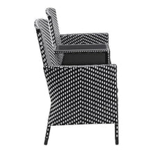 Furniture of America Azur Rattan 2-Piece Loveseat and Trash Can Set Black